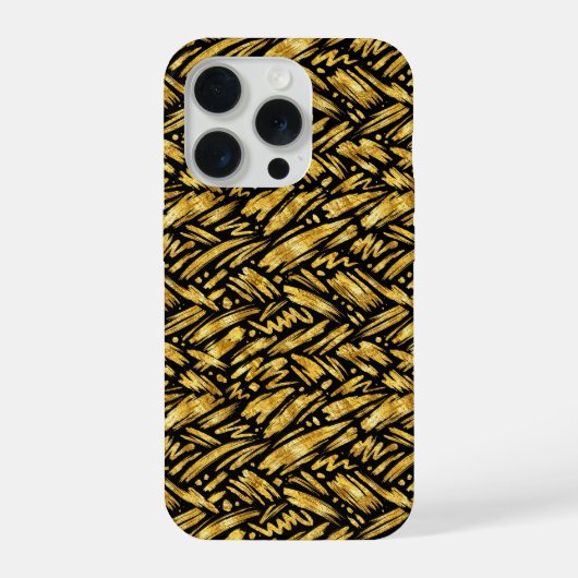 ゴールド箔抽象パターン iPhoneケース (裏面)