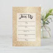 ゴールド箔記入式招待状 招待状 (スタンド正面)