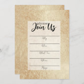 ゴールド箔記入式招待状 招待状 (正面/裏面)