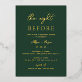 ゴールド箔 エメラルドグリーン 前夜のディナー 箔招待状 (正面)