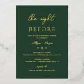 ゴールド箔 エメラルドグリーン 前夜祭 Dinner 箔招待状 (正面)