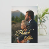 ゴールド箔、カスタム写真、感謝カード サンキューカード (スタンド正面)