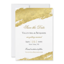 ゴールド箔 ブラシストローク エレガント モダン ウェディング