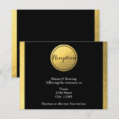 ゴールド箔 & ブラックサークル 結婚式 披露宴 招待状 (正面/裏面)