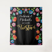 ゴールド箔 メキシカンフィエスタ刺繍 背景 タペストリー (正面)