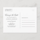 ゴールド箔 変更日 結婚延期 案内ポストカード (裏面)