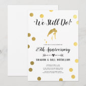 ゴールド箔 私たちはいまだに愛を誓う | 結婚25周年 招待状 (正面/裏面)