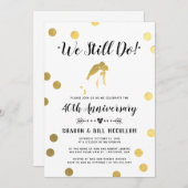 ゴールド箔 私たちはいまだに愛を誓う | 結婚40周年 招待状 (正面/裏面)