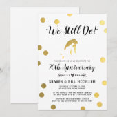 ゴールド箔 私たちはまだ愛し合っている | 70周年結婚記念日 招待状 (正面/裏面)