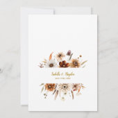 ゴールド箔 秋 ボヘミアンテラコッタ ニュートラル ウェディング 招待状 (裏面)