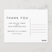 ゴールド箔 結婚式 お礼 ポストカード 黒 (裏面)