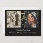 ゴールド箔 50周年記念のお祝い 招待状 (正面)