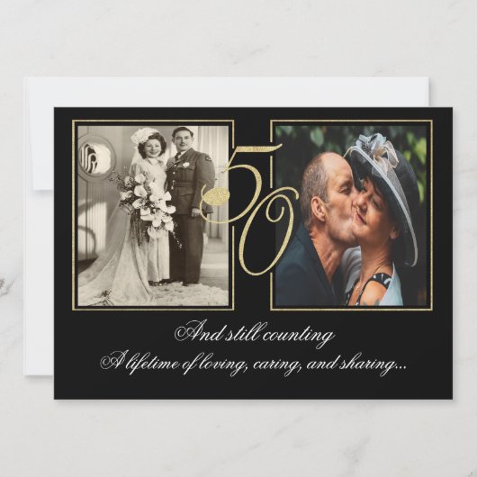 ゴールド箔 50周年記念祝賀会 招待状 (正面)