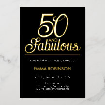 ゴールド箔「50 and Fabulous」五十歳の誕生日