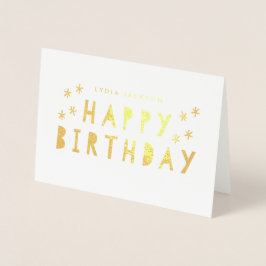 ゴールド箔 Happy Birthday 挨拶 箔カード