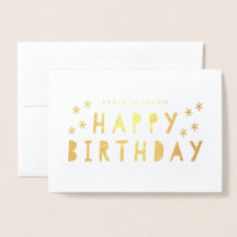 ゴールド箔 Happy Birthday 挨拶