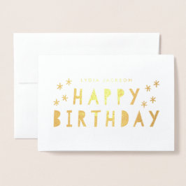 ゴールド箔 Happy Birthday 挨拶 箔カード