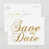 ゴールド箔 SAVE THE DATE タイプ 結婚式の日付 ポストカード (正面/裏面)