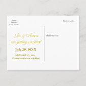 ゴールド箔 SAVE THE DATE ブラック 結婚式 はがき 案内ポストカード (裏面)