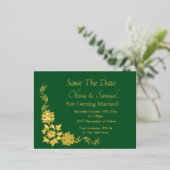 ゴールド箔 Save The Date ポストカード (立ち正面)