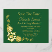 ゴールド箔 Save The Date ポストカード (正面)