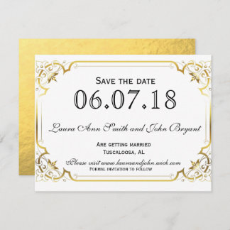 ゴールド箔 Save the Date 招待状