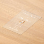 ゴールド結婚指輪アクリル結婚式  アクリル招待状 (レイダウン)