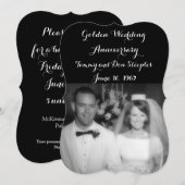 ゴールド結婚記念日 招待状 (正面/裏面)