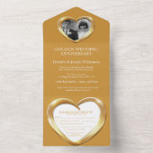 ゴールド結婚50周年パーティーイベント オールインワン招待状 (内側)