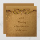 ゴールド結婚50周年パーティー招待状 招待状 (正面/裏面)