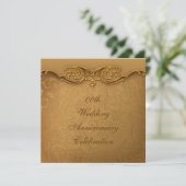 ゴールド結婚50周年パーティー招待状 招待状 (スタンド正面)