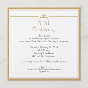 ゴールド結婚50周年招待状 招待状