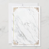 ゴールド縁取りの豪華な白いイスラム教・ムスリムの結婚式 招待状 (裏面)