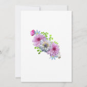 ゴールド縁取りピンク花柄 60歳誕生日パーティー 招待状 (裏面)