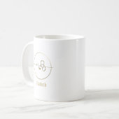 ゴールド聴診器ハートビートカスタムネーム コーヒーマグカップ (正面左)