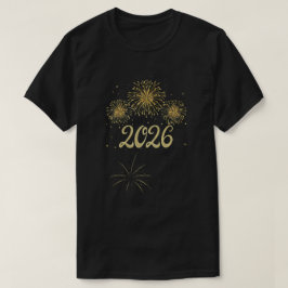 ゴールド花火 2026年新年デザイン Tシャツ