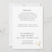 ゴールド葬　ライフセレブレーション（人生のお祝い）プログラム 招待状 (裏面)