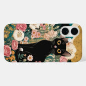 ゴールド装飾 グスタフ・クリムト風 ブラックキャットアート Case-Mate iPhoneケース (裏面 (横))