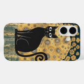 ゴールド装飾 グスタフ・クリムト風 ブラックキャットアート Case-Mate iPhoneケース (裏面 (横))