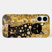 ゴールド装飾 グスタフ・クリムト風 ブラックキャットアート Case-Mate iPhoneケース (裏面 (横))