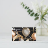 ゴールド風船 おしゃれ ブラック パーティー イベントプランナー 名刺 (スタンド正面)