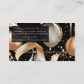 ゴールド風船 おしゃれ ブラック パーティー イベントプランナー 名刺 (裏面)