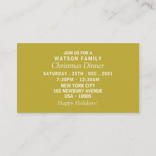 ゴールド鹿の森 クリスマスパーティー チケット招待 エンクロージャーカード (裏面)