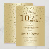 ゴールド10周年記念祝賀会の招待状 招待状 (正面/裏面)