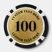 ゴールド100 番号付き ポーカーチップ (裏面)