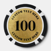 ゴールド100 番号付き ポーカーチップ (裏面)