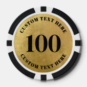ゴールド100 番号入り ポーカーチップ (正面)