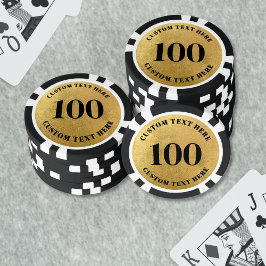 ゴールド100 番号入り ポーカーチップ