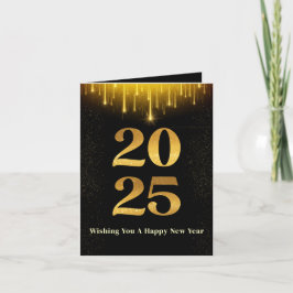 ゴールド2025年新年のお祝い ホリデーカード