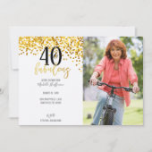 ゴールド40 & ファビュラス40歳の誕生日パーティー招待状 招待状 (正面)